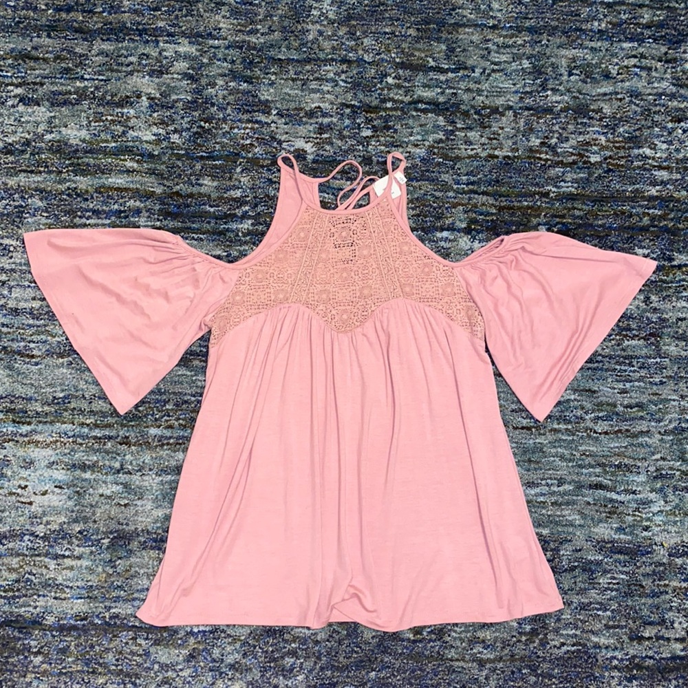 Good Luck Gem Pink off-the-shoulder Top